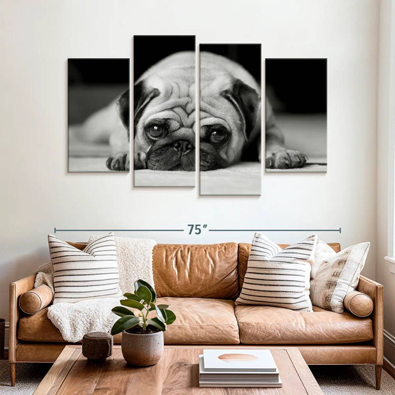Sad Pug, 42" H x 68" W