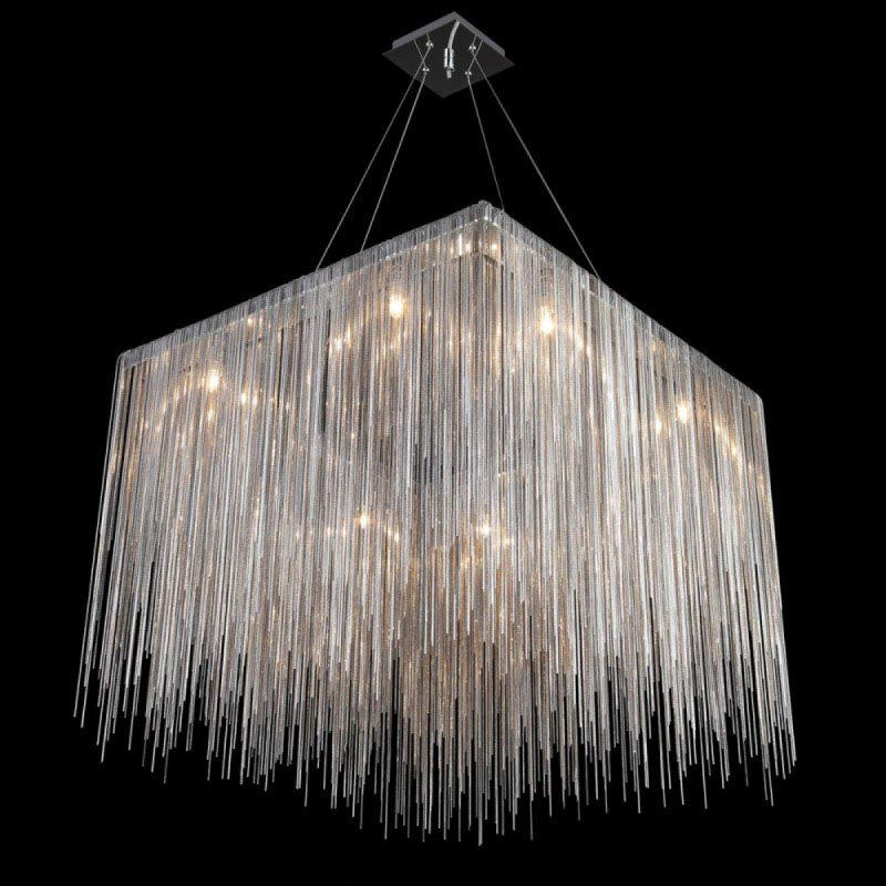 Lustre carré clair à plusieurs niveaux Light Avenue Fontaine, 30 po de profondeur x 30 po de largeur x 20 po de