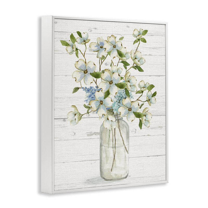 «Soft Dogwood Bouquet», estampe numérique encadrée par Nan, Giclée encadrée blanc bord de mer, H 14 po x l 11 po