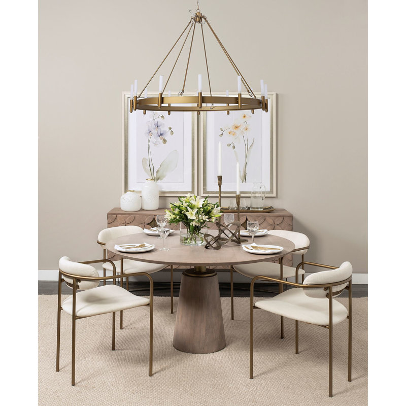 Bougeoir de table en métal Diaz, Doré, H 14 po x l 5 po x P 5 po