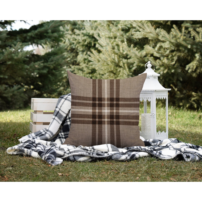 Coussin intérieur / extérieur Brady, L 19 po x H 19 po, Brun