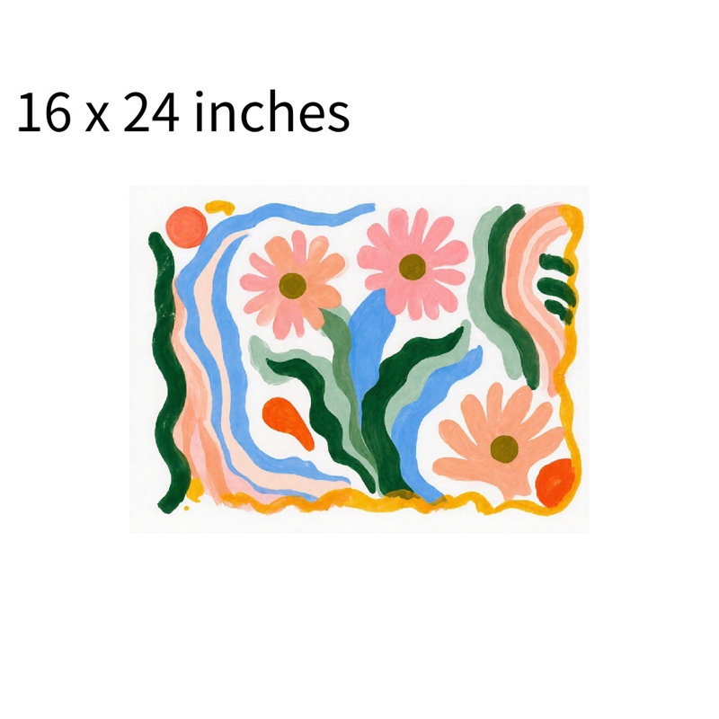 Tapis de bain pastel à motif floral, 16 x 24
