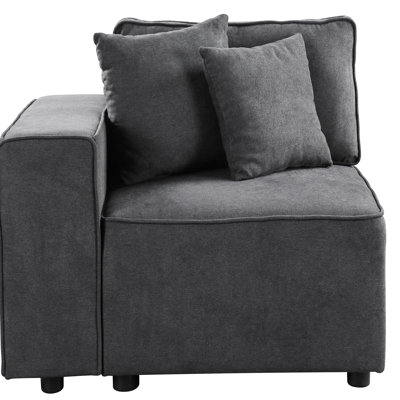 Chaise moderne gris avec siège et coussin de dossier réglables