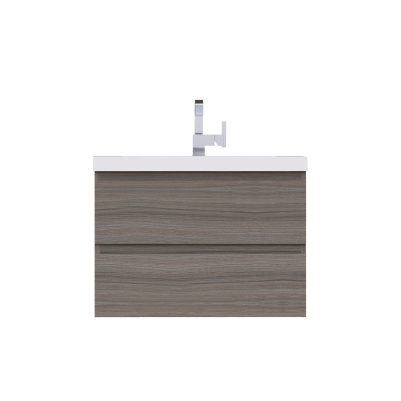 Arjina 30'' Single Bathroom Vanity with Solid Surface Top, Gray