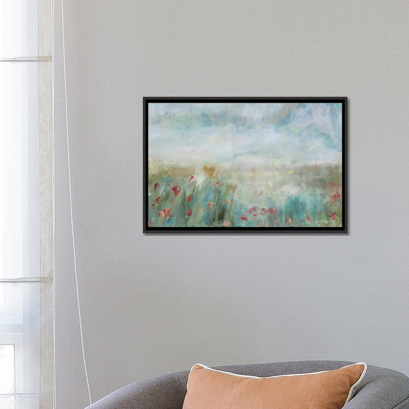«Wild Garden», reproduction sur toile, H 18 po x l 26 po x p 1,5 po, Toile avec cadre noir, Pas de tapis