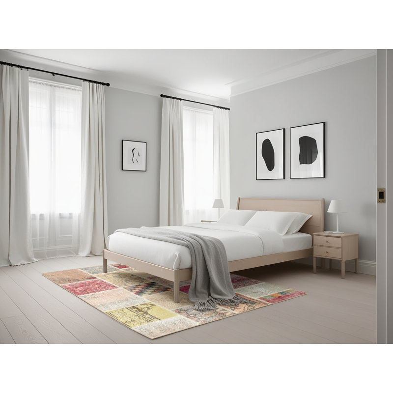 Tapis gris/beige/brun contemporain, Rectangle 5 pi x 7 pi