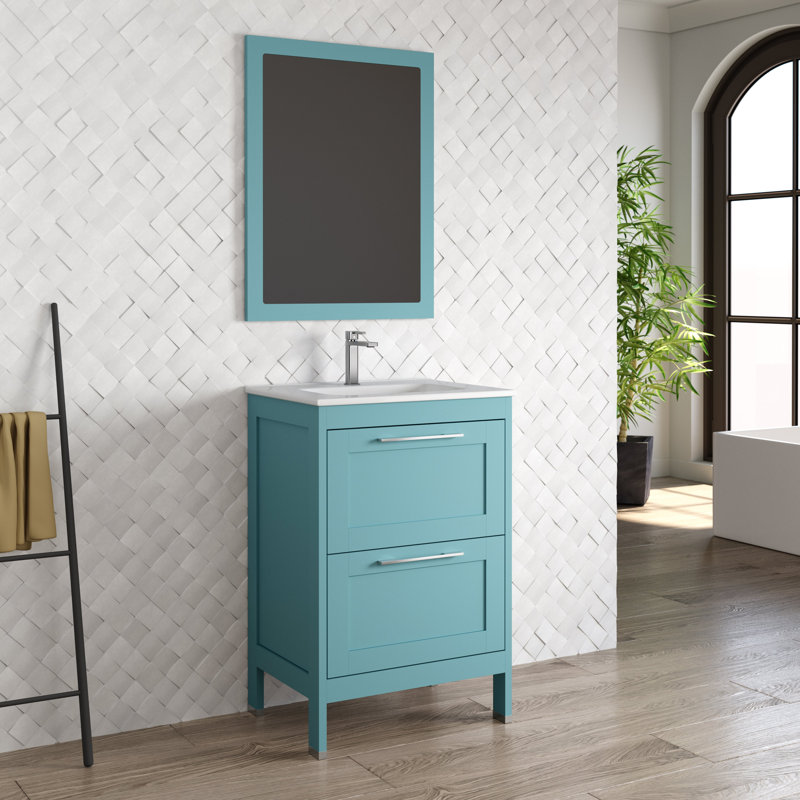 Meuble-lavabo simple 24 po DAX Lakeside, Bleu foncé