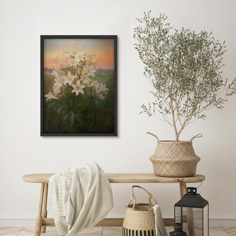 «Lilies Garden», art mural, impression de fleur douce impressionniste pour salle à manger rétro ou décoration intérieure