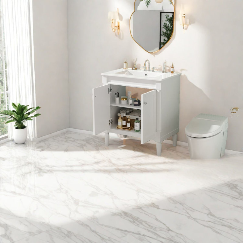 Meuble-lavabo et lavabo peu encombrant, salle de bain moderne en bois aggloméré 30 po