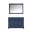 Meuble-lavabo double bleu marine 48 po X P 22 po D, plateau en marbre de culture et Miroir-117984878