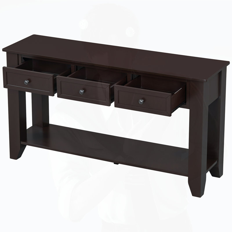 Console de 55,4 po avec tiroirs, Café noir