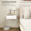 HOMCOM Floating Bedside Table Wall-Mounted Nightstand White