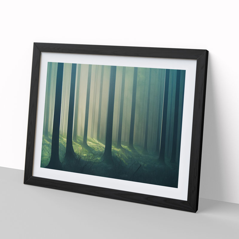 A Breathtaking Forest - Single Picture Frame Print, 46cm H x 64cm W x 2cm D, Black Framed
