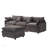 105 Inch Modular Sectional Couch, Upholstered Soft Chenille Fabric Sofa, 3 Seater With Ottoman L Shape Design-64758313