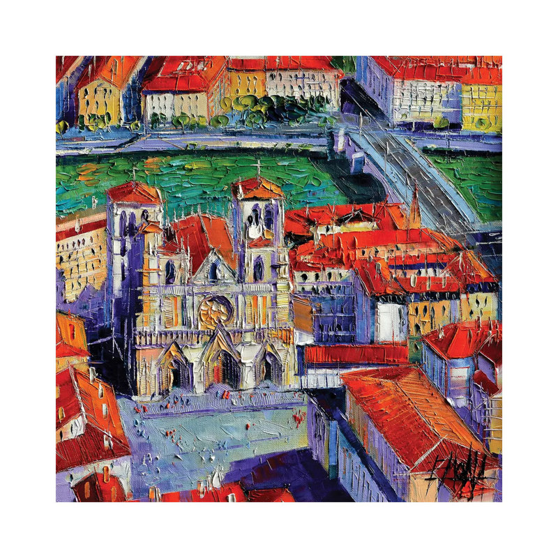 View Over Cathedral Saint-Jean Lyon by Mona Edulesco - Wrapped Canvas Gallery-Wrapped Canvas Giclée, 30.48 cm H x 30.48 cm W