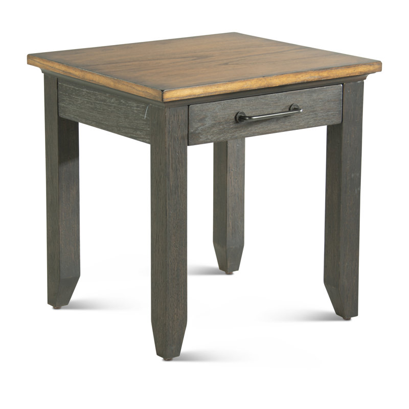 Table de bout avec rangement Elgin, Brun rustique