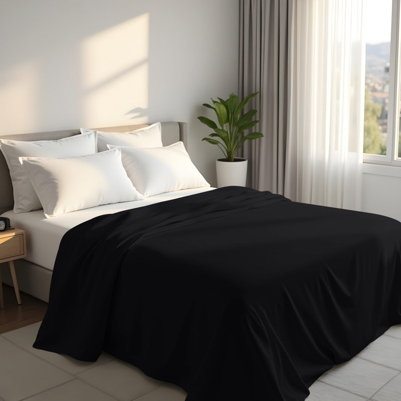 Flat Sheet, Single, Black