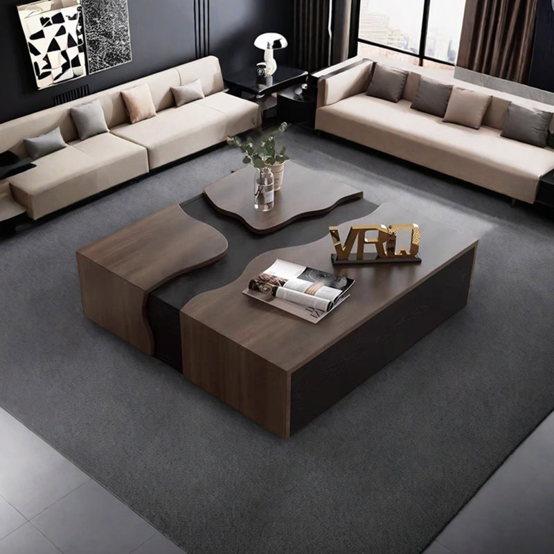 Creative simple storage square coffee table, 11.81" H x 31.49" L x 31.49" W