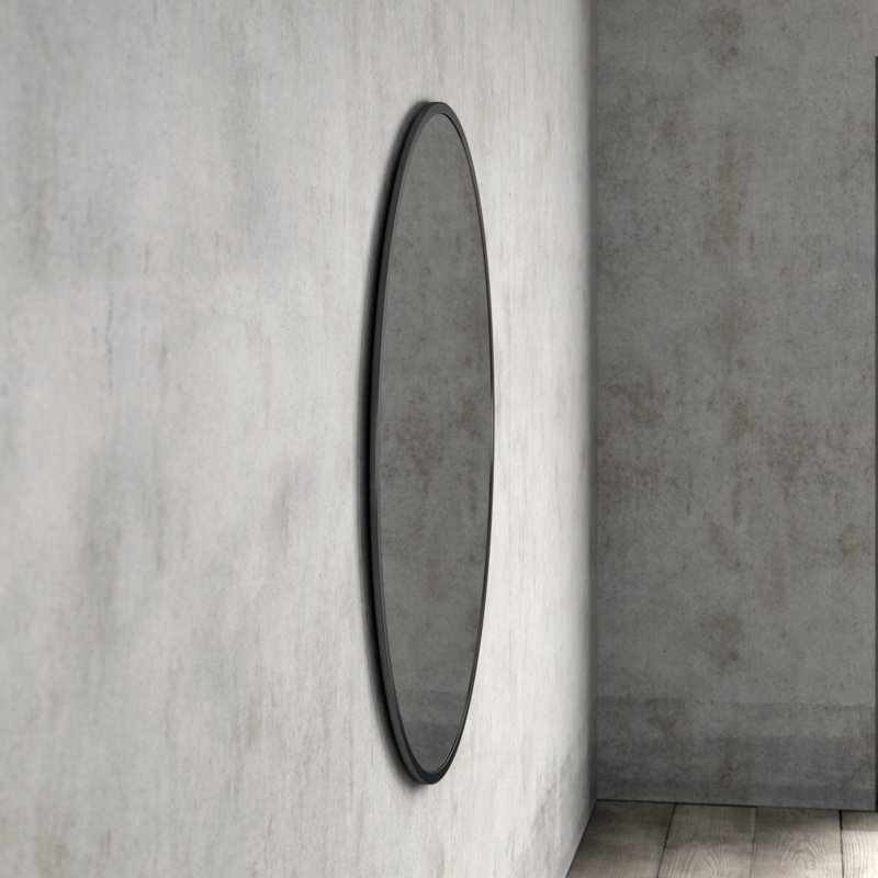 Sabine Metal Round Wall Mirror, 36" x 36", Black