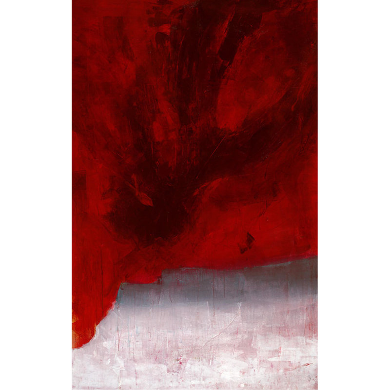 Origami rouge par Chelsea Art Studio - peinture sur toile, Gel coupé au couteau, H 38 po x l 24 po x P 1,5 po