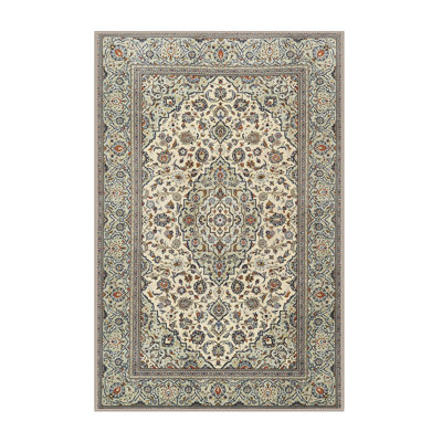 Tapis noir/beige traditionnel