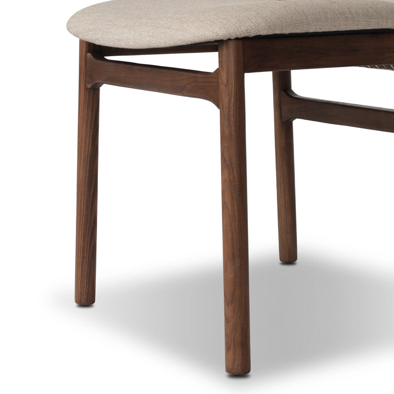 Baden Leather Upholstered Dining Chair, Alcala Wheat, Sienna Brown