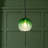1-Light Green Ripple Glass Pendant Light