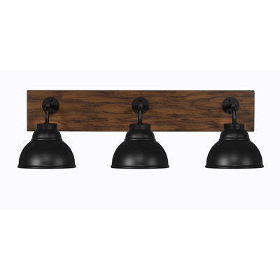 Oxbridge 3 Light Bath Bar - look Metal Finish With 7" Double Bubble Metal Shades