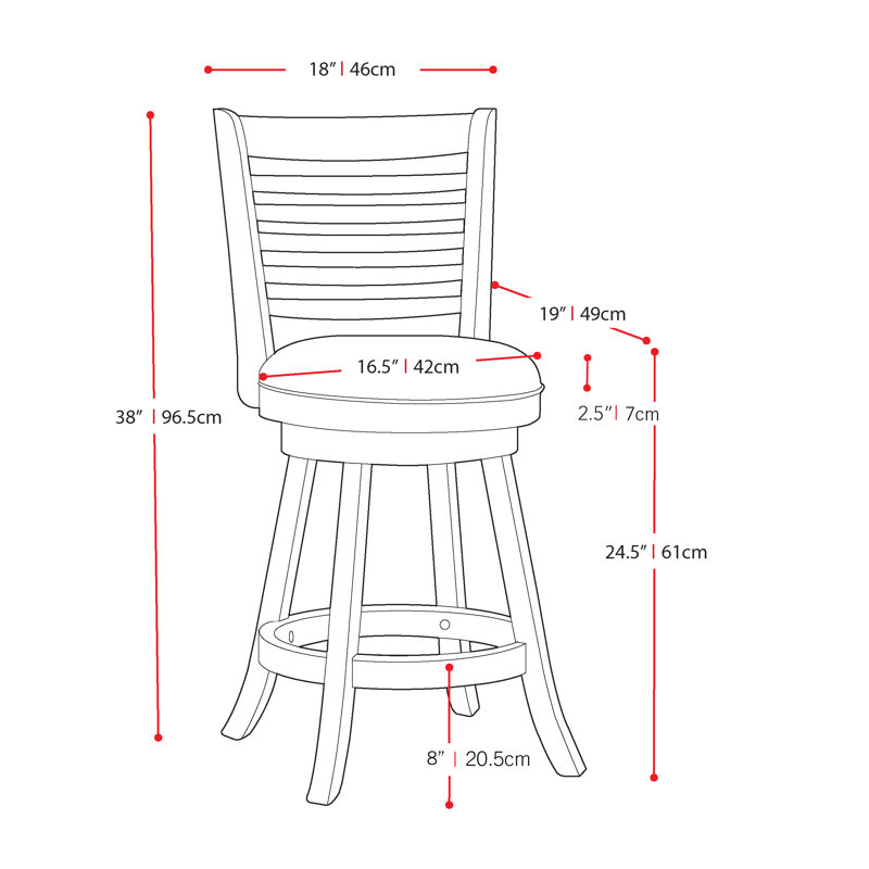 Tabouret pivotant rembourré avec structure en bois massif Leakey, Blanc, Tabouret de comptoir (siège d’une hauteur de 24