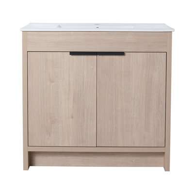 Azianna 35.86'' Single Bathroom Vanity with Ceramic Top
