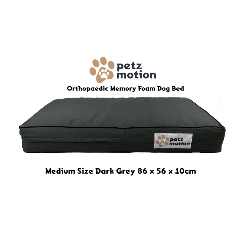 Orthopedic Polyester Pet Bed, Grey, Medium