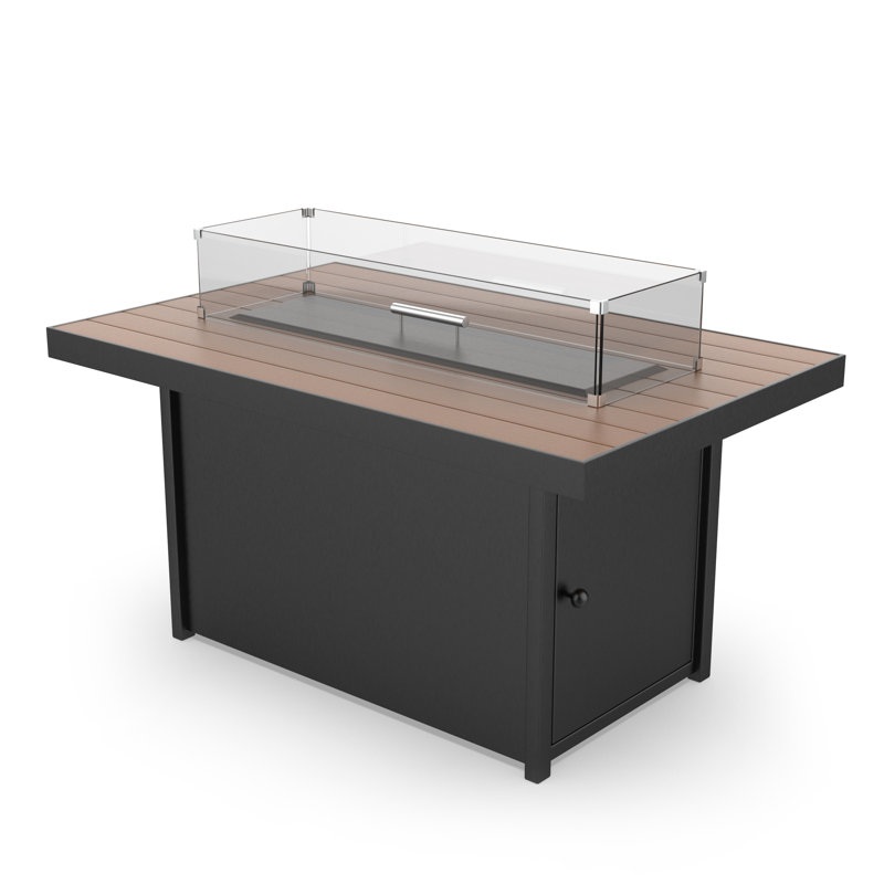 Aluminum Propane Gas Fire Pit Table, Rich Carob