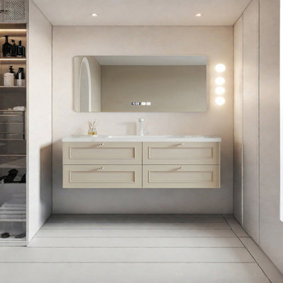Armoire de salle de bain crème