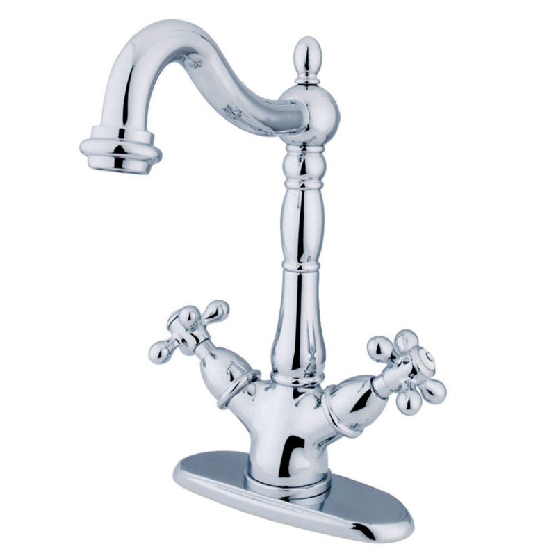 Robinet pour vasque à fixation sur comptoir à deux ou trois trous Kingston Brass Heritage, Chrome poli