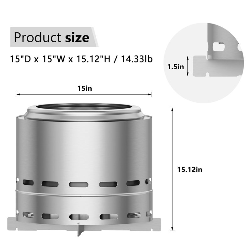 15" Smokeless Fire Pit