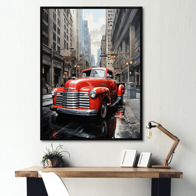 Camionnette rouge Laphonso Cityscape Hauler IV - impression