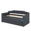 Lit de jour simple rembourré avec lit gigogne et trois tiroirs, canapé-lit, base de lit en bois avec accoudoirs inclinés, aucun sommier nécessaire-1404797764