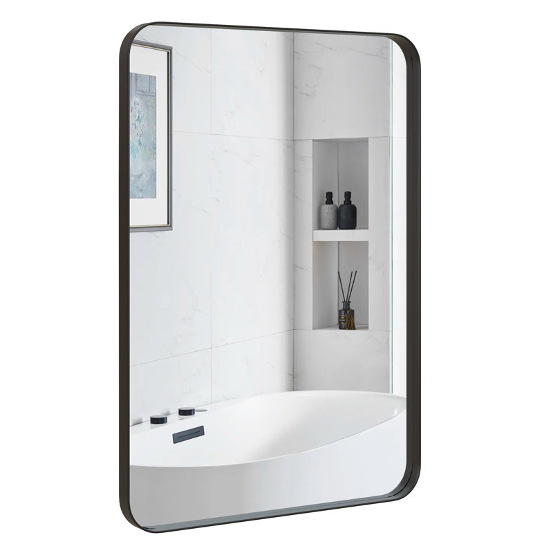 Ronni Rectangle Makeup / Shaving Mirror, Black
