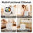 Round Ottoman , Teddy Velvet Upholstered Ottoman With Storage， Ottoman for Living Room and Bedroom(set of 2)-769826719