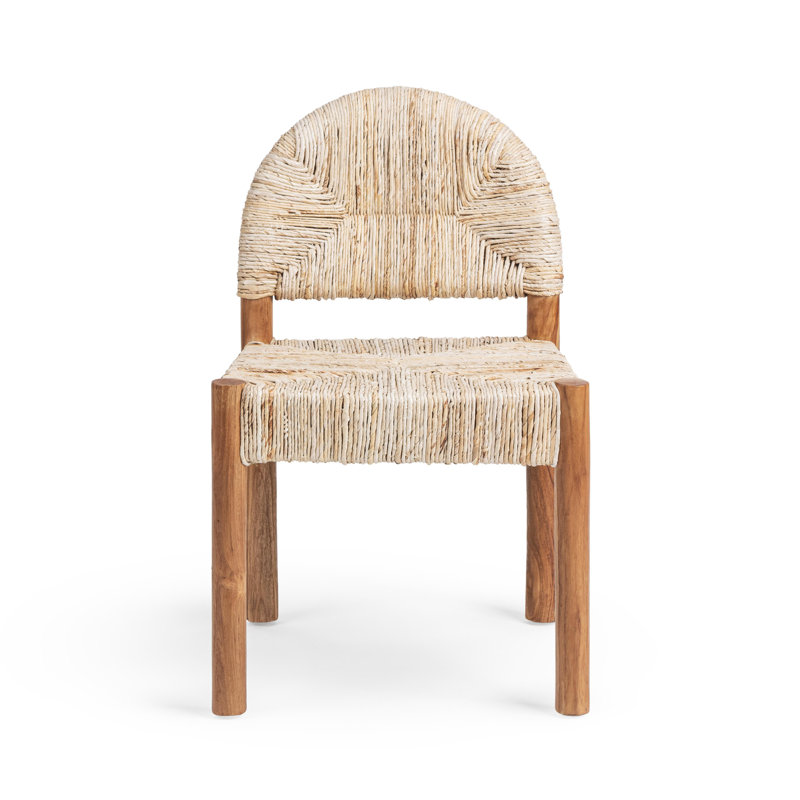 Elissa Set of 2 Abaca Dining Chairs, Natural, Natural