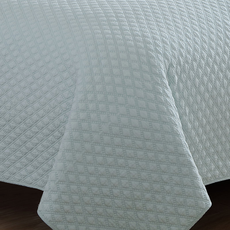 Estate Fenwick Cotton Quilt, King Quilt + 2 King Shams, Aqua