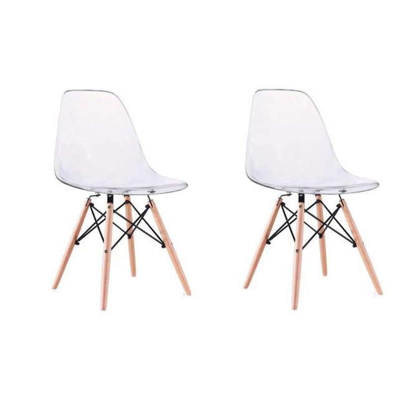 Chaise Parkdale en verre transparent