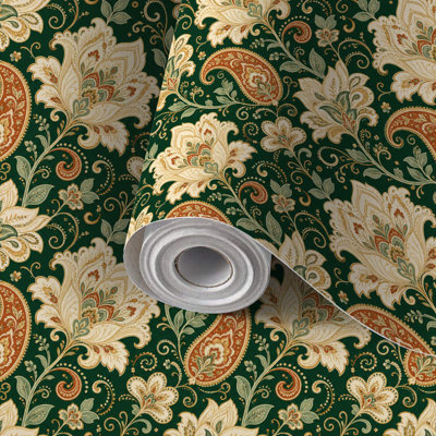 Papier peint auto-adhésif à motif floral cachemire à motif floral à motif floral à motif de marguerites auto-adhésives et amovibles 17,7 po x 118 po (45 x 300 cm)
