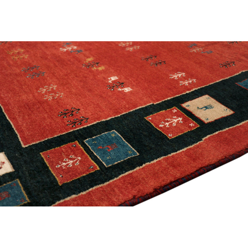 Canvello Silkroad Gabbeh Navy Kitchen Rug - 3'11" X 5'11"