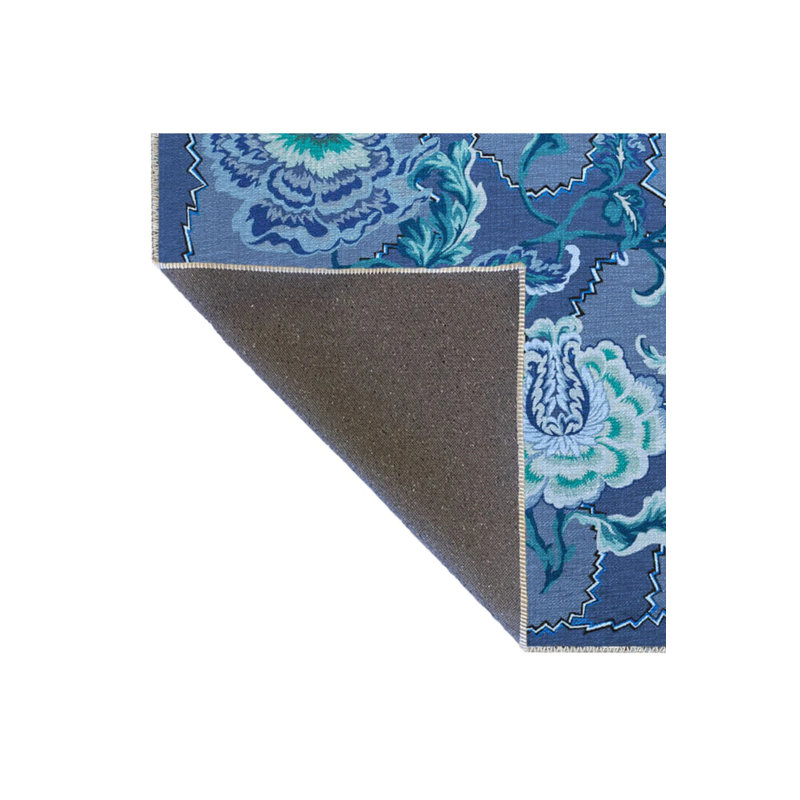 Blue Themed Abstract Floral Patterned Creative Modern Decorative Carpet, Runner 2'6" x 6'7"