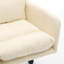 Fauteuil de bureau en similicuir blanc, base noire, réglable en hauteur, convenant à une table de bureau et autres environnements-383849812