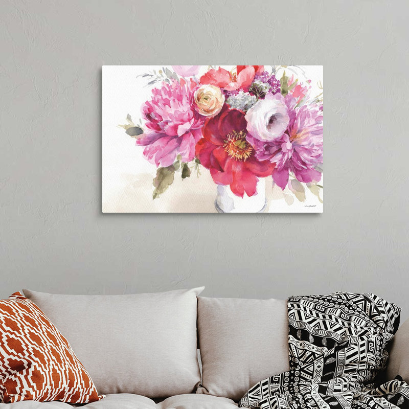 Visiblement rose 01 paysage par Lisa Audit - reproduction d'art, Toile tendue, H 24 po x l 36 po x P 1,25 po