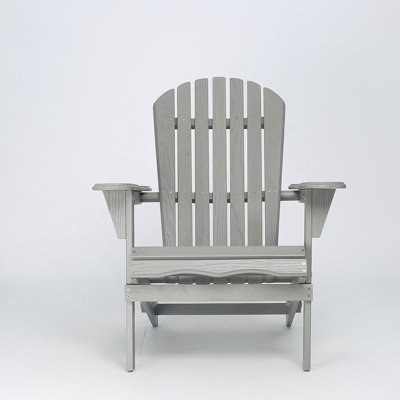 Ensemble de 2 chaises de patio Adirondack en bois de cèdre massif avec grain gaufré, pliables et durables pour la détente en plein air, ensemble de 2