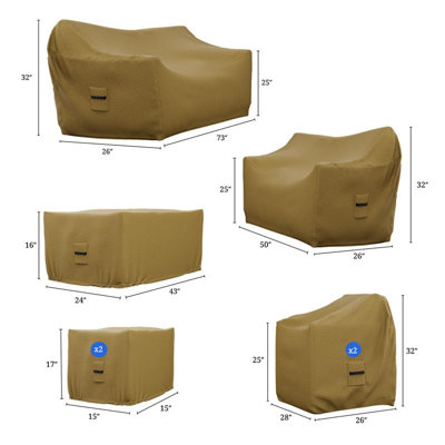 Patio Furniture Cover For Stumbaugh 9-Person Aluminum Sofa Seating Group, Weather Resistant Cover For Outdoor Conversation Set by Arlmont & Co.