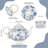 blue toile Tea Set for 2 pers